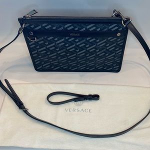 Mint Condition Versace La Greca Clutch and Shoulder Bag